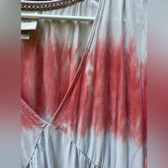 KNOX ROSE Coral Tie-Dye Bohemian Midi Dress Size XXL Flowy Beautiful Boho Beach - Picture 8 of 12